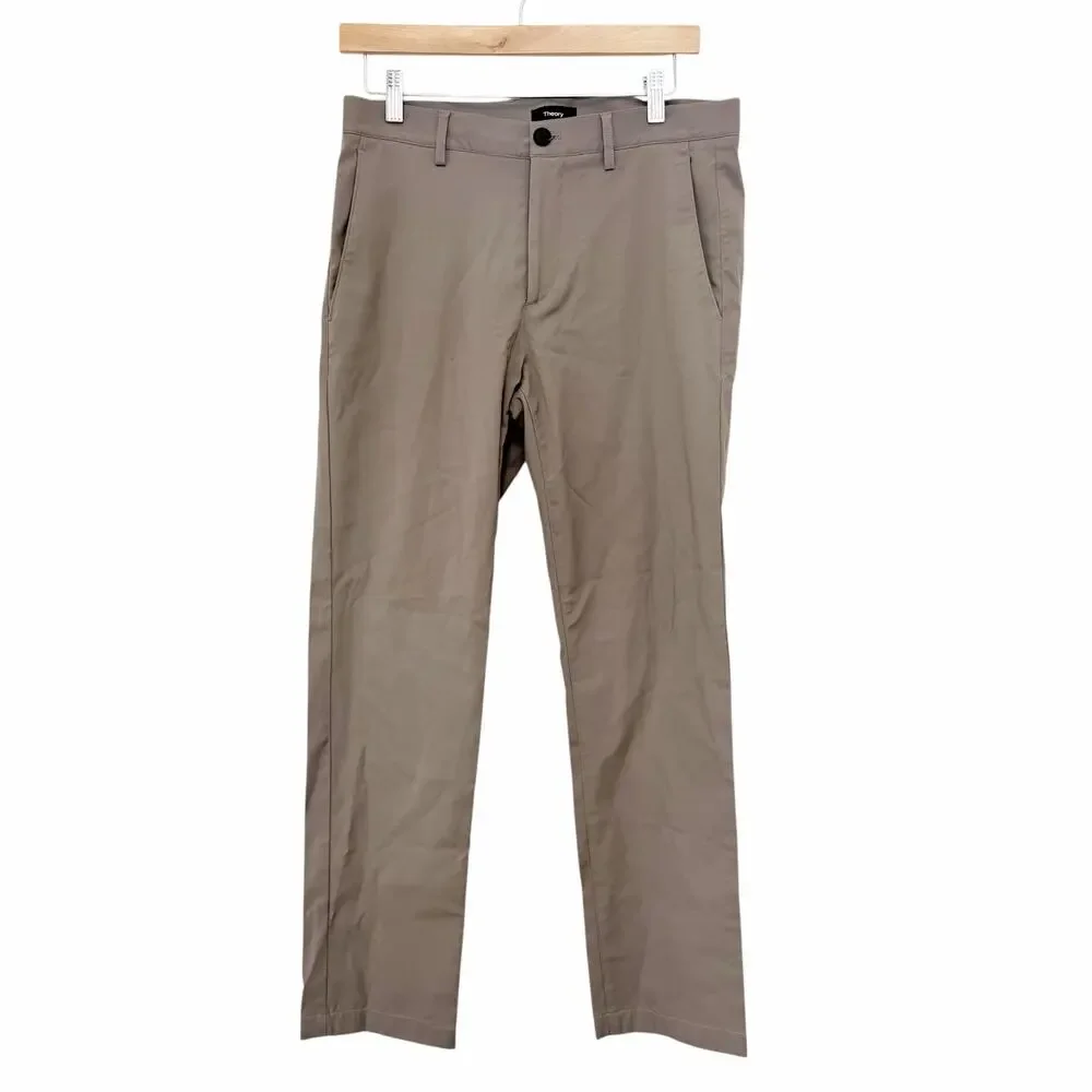 Theory Tan Zaine SW Neoteric Flat Front Pants Sz 30